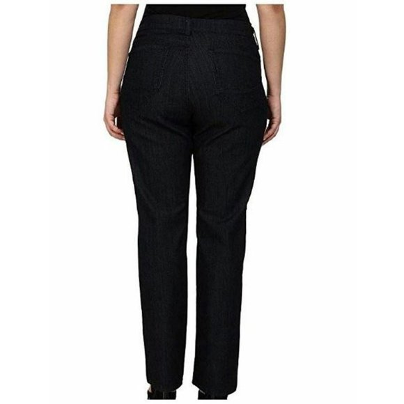 $155 NYDJ Plus Size Marilyn Straight Tonal Stitching Denim Jeans Dark Enzyne 24W - Picture 2 of 3